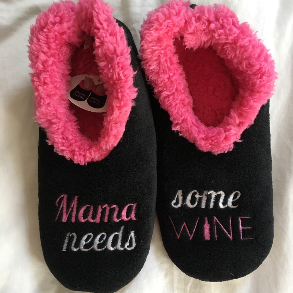NWT Slippers wine themed